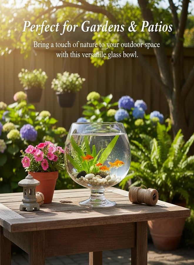 SUPVOX Glass Fish Bowl 6.7 Inch Round Goldfish Tank - Clear Glass Aquarium for Desktop Hydroponic Plants and Home Office Decor - Image 5